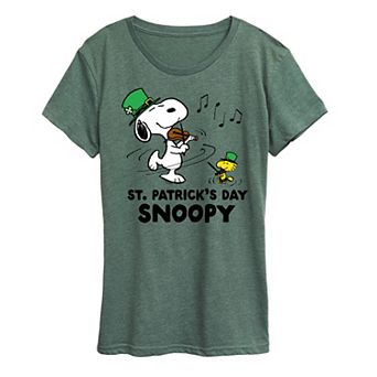 Women's Peanuts Snoopy & Woodstock St. Patrick's Day Snoopy Graphic Tee