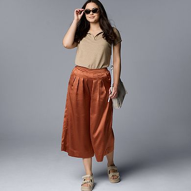 Women's Simply Vera Vera Wang Silky Pleated Culotte Pants