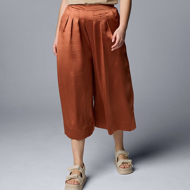 Women's Simply Vera Vera Wang Silky Pleated Culotte Pants