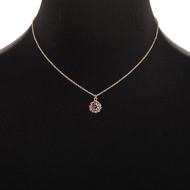 Emberly Gold Tone Glass Stone Pendant Necklace