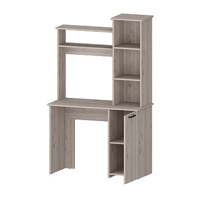 Rumford Computer Desk With Hutch And 3-tier Storage Shelves