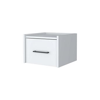 Elfrida Wall-mounted Nightstand, Sleek Single-drawer Design With Spacious Top Shelf
