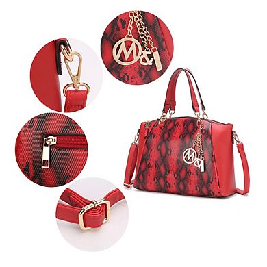 MKF Collection Addison Snake Embossed Tote Bag with matching Wristlet Pouch by Mia K- 2 PCS