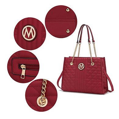MKF Collection Addison Snake Embossed Tote Bag with matching Wristlet Pouch by Mia K- 2 PCS