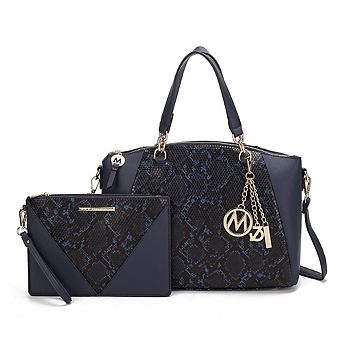 MKF Collection Addison Snake Embossed Tote Bag with matching Wristlet Pouch by Mia K- 2 pc