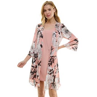 Women's Luxology 2 pc Bell Sleeve Jacket & Drop Collar Dress Set