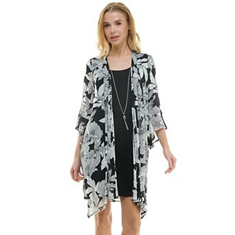 Women's Luxology 2 pc 3/4 Bell Sleeve Cardigan & Dress Set