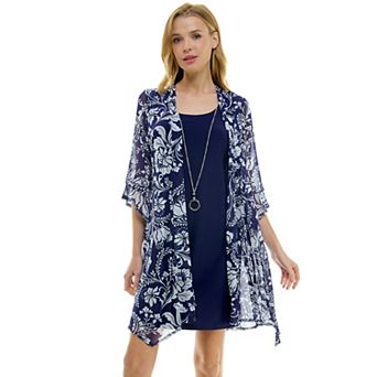 Women's Luxology 2 pc 3/4 Bell Sleeve Cardigan & Dress Set