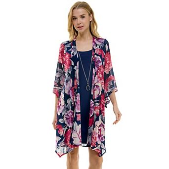 Women's Luxology 2 pc 3/4 Bell Sleeve Cardigan & Dress Set