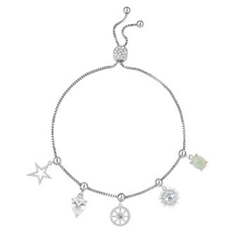 Brilliance Silver Plated Charm Bracelet