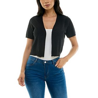 Women's Nina Leonard Box Knit Bolero Cardigan