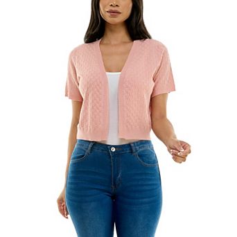 Women's Nina Leonard Box Knit Bolero Cardigan