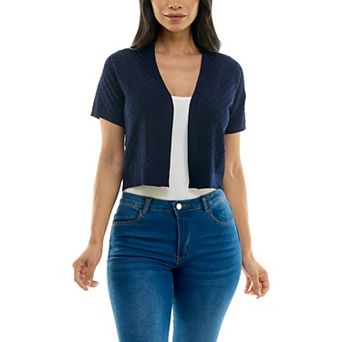 Women's Nina Leonard Box Knit Bolero Cardigan