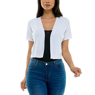 Women's Nina Leonard Box Knit Bolero Cardigan