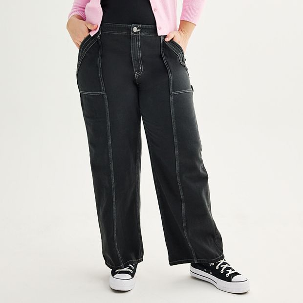 Juniors' Plus Size SO® Low-Rise Carpenter Utility Pants