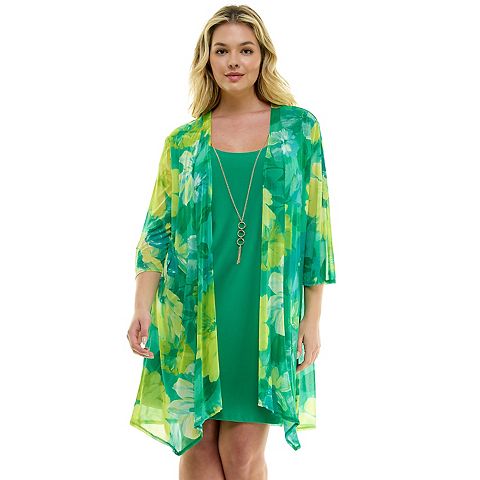 Женские платья Luxology Plus Size Luxology 1 pc 3/4 Sleeve Cardigan Dress