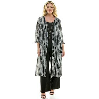 Plus Size Luxology 3 pc Cardigan, Tank Top & Pant Set