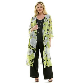 Plus Size Luxology 3 pc Cardigan, Tank Top & Pant Set