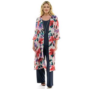 Plus Size Luxology 3 pc Cardigan, Tank Top & Pant Set