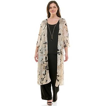 Plus Size Luxology 3 pc Cardigan, Tank Top & Pant Set