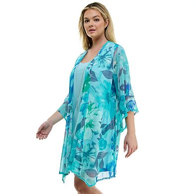 Plus Size Luxology 2-Piece Dress & Cardigan Set 