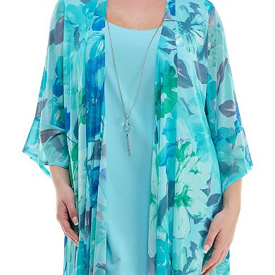 Plus Size Luxology 2-Piece Dress & Cardigan Set 