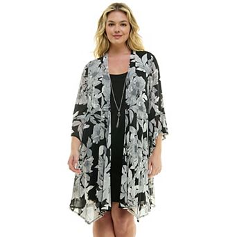 Plus Size Luxology Ruffle Cardigan Dress