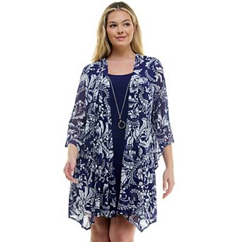 Plus Size Luxology Ruffle Cardigan Dress
