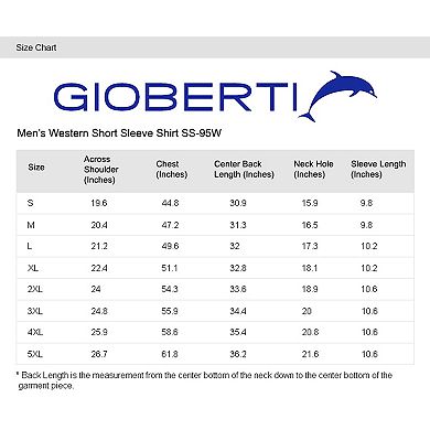 Gioberti Men's Casual Western Solid Short Sleeve Shirt With Pearl Snaps