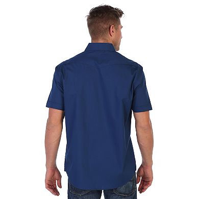 Gioberti Men's Casual Western Solid Short Sleeve Shirt With Pearl Snaps