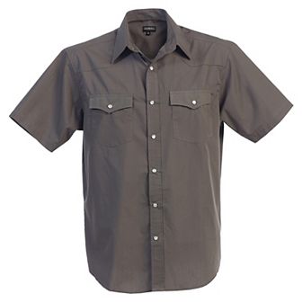 Gioberti Men's Casual Western Solid Short Sleeve Shirt With Pearl Snaps