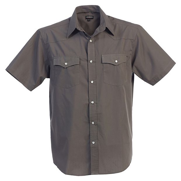 Gioberti Men s Casual Western Solid Short Sleeve Shirt With Pearl Snaps