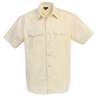Gioberti Men's Casual Western Solid Short Sleeve Shirt With Pearl Snaps