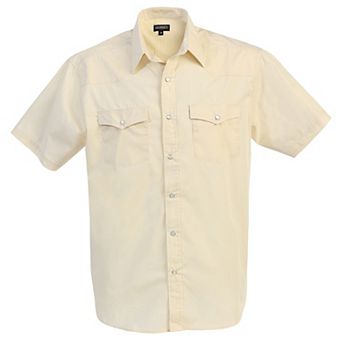 Gioberti Men's Casual Western Solid Short Sleeve Shirt With Pearl Snaps