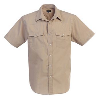 Gioberti Men's Casual Western Solid Short Sleeve Shirt With Pearl Snaps