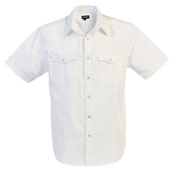 Gioberti Men's Casual Western Solid Short Sleeve Shirt With Pearl Snaps