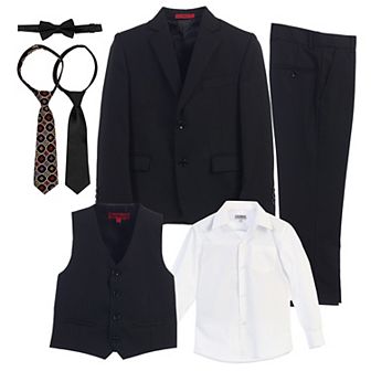 Gioberti Boy's 6 pc Suit Set Includes Shirt And Accessories