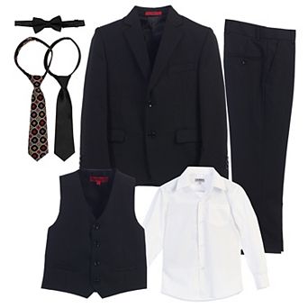 Gioberti Boy's 6 pc Suit Set Includes Shirt And Accessories