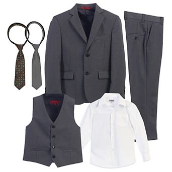 Gioberti Boy's 6 pc Suit Set Includes Shirt And Accessories