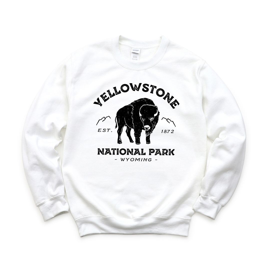 Vintage Yellowstone National Park Sweatshirt   6834619 White