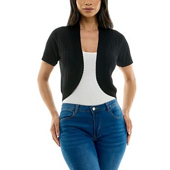 Women's Nina Leonard Scallop Bolero Cardigan