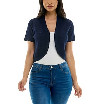 Women's Nina Leonard Scallop Bolero Cardigan