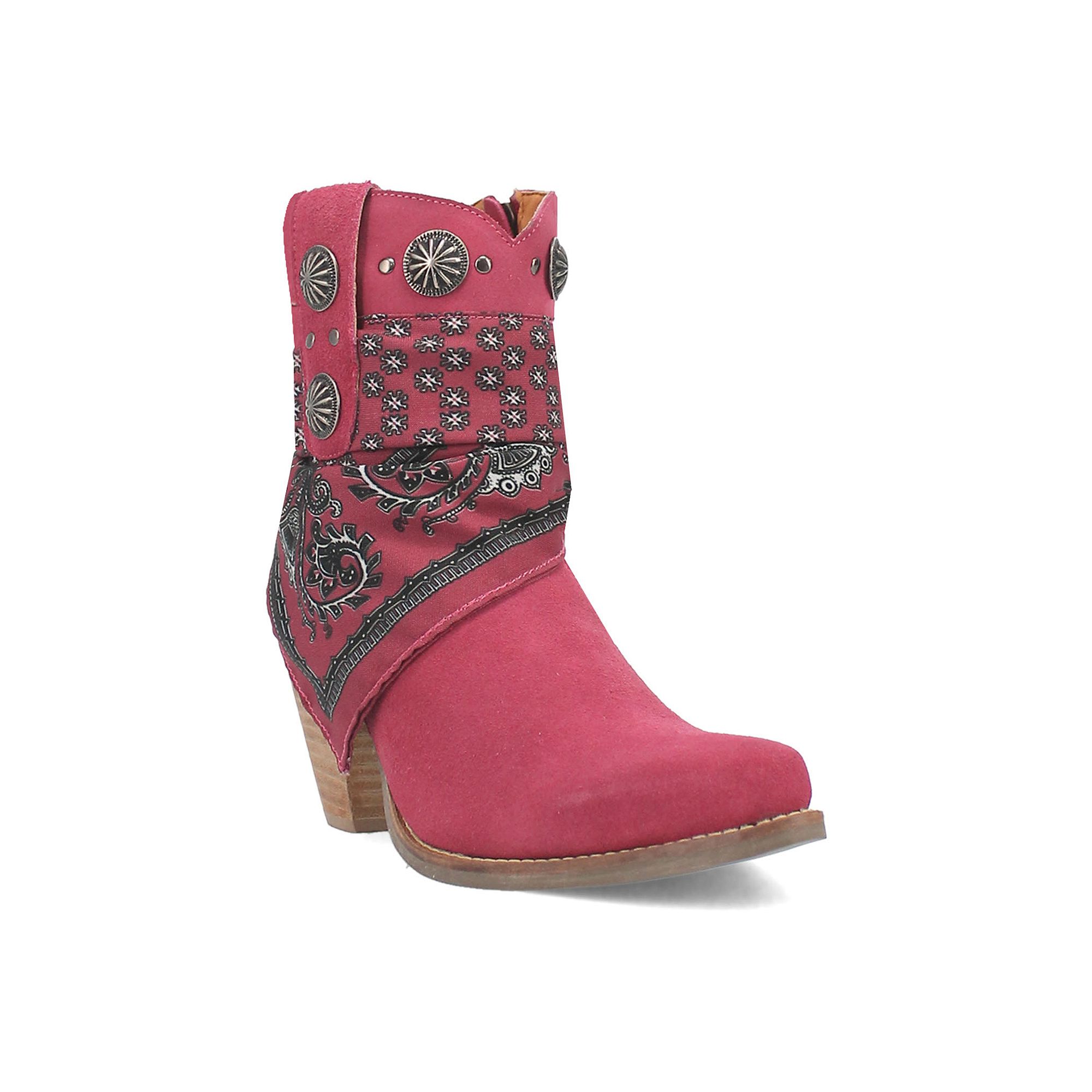 Dingo Bandida Womens Ankle Boots, Size: 6, Pink