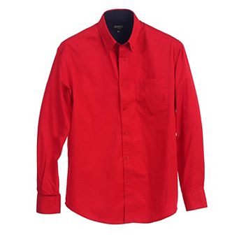 Gioberti Men's 100% Cotton Twill Oxford Shirt With Contrast