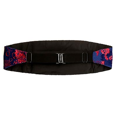 Gioberti Men's Adjustable Satin And Paisley Cummerbund Set