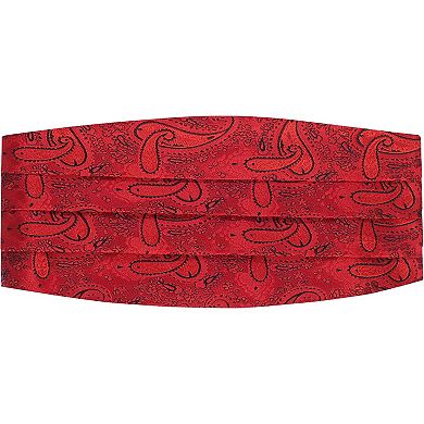 Gioberti Men's Adjustable Satin And Paisley Cummerbund Set