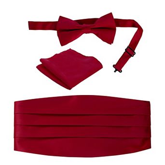 Gioberti Men's Adjustable Satin And Paisley Cummerbund Set