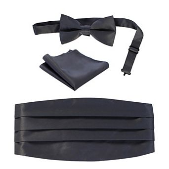 Gioberti Men's Adjustable Satin And Paisley Cummerbund Set