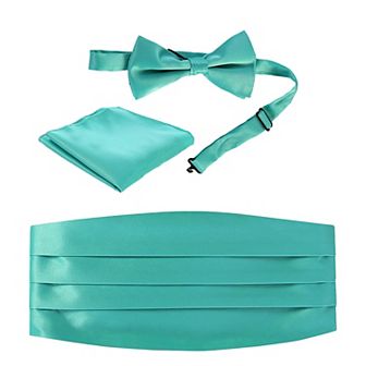 Gioberti Men's Adjustable Satin And Paisley Cummerbund Set