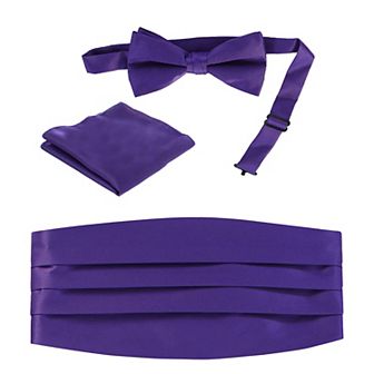 Gioberti Men's Adjustable Satin And Paisley Cummerbund Set